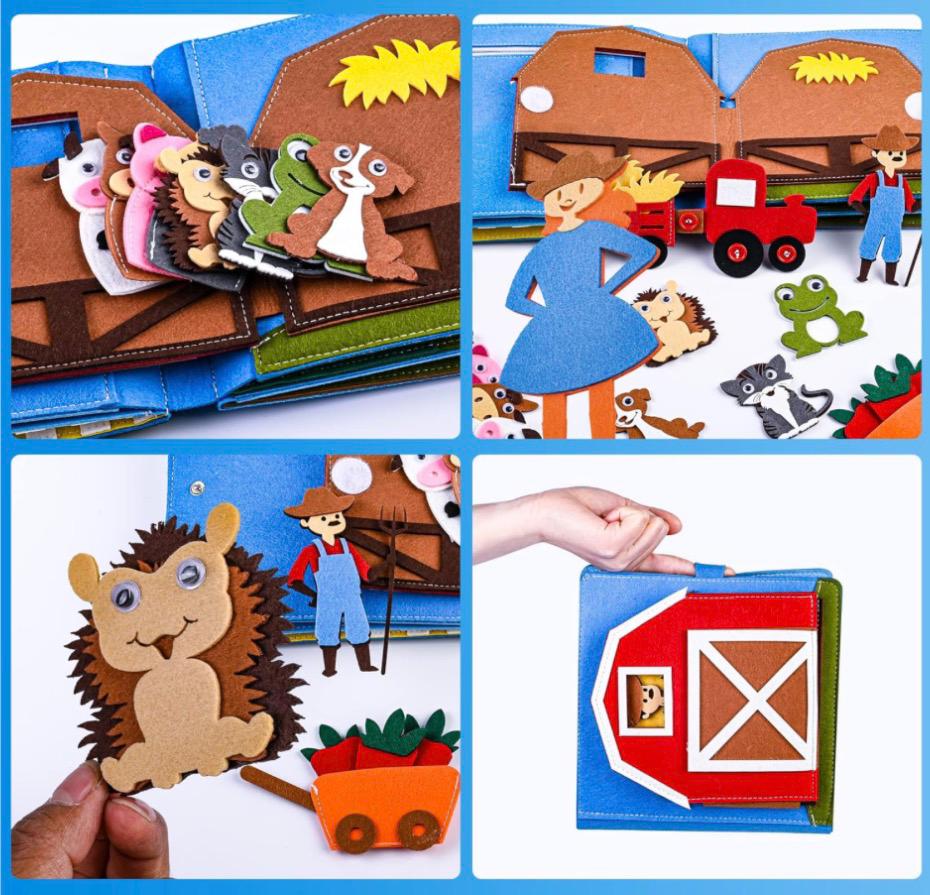 Libro sensorial 3D de granja